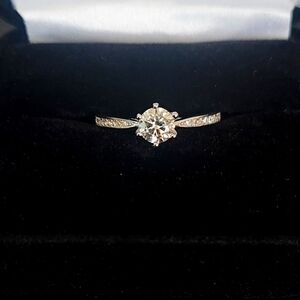 Elegant Silver Moissanite Diamond Ring